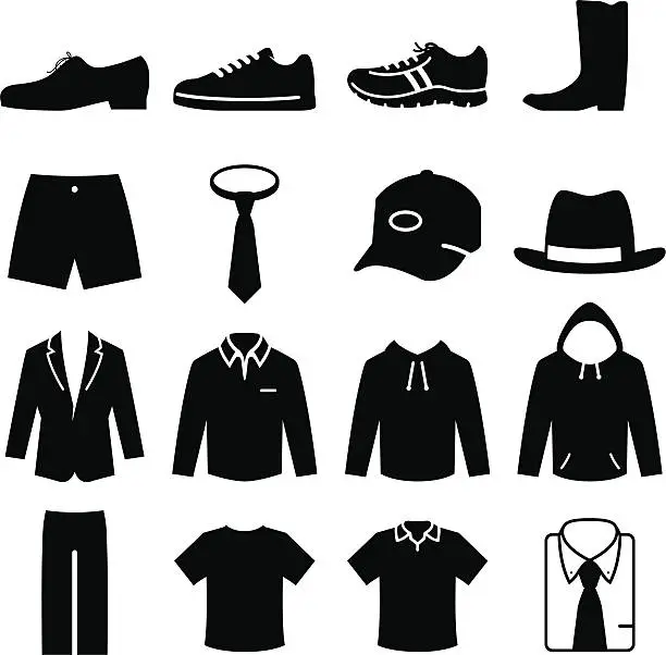Vector illustration of Men's Fashion - Black Series