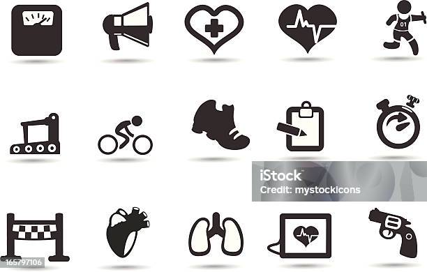 Лёгкая Атлетика Символы — стоковая векторная графика и другие изображения на тему Иконка - Иконка, Кататься на велосипеде, Стартовый пистолет