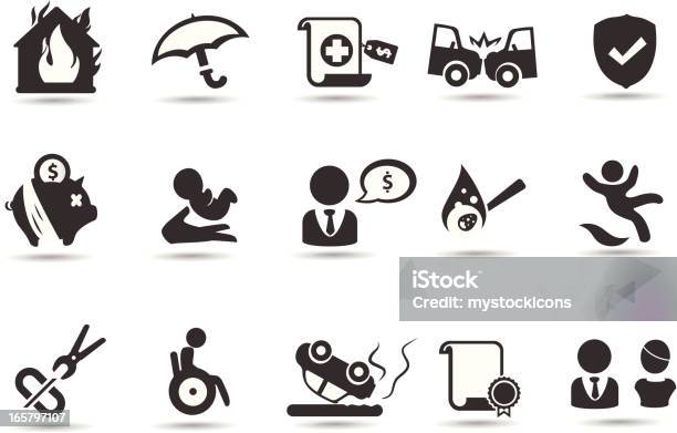 Versicherung Symbole Stock Vektor Art und mehr Bilder von Auto - Auto, Autounfall, Baby