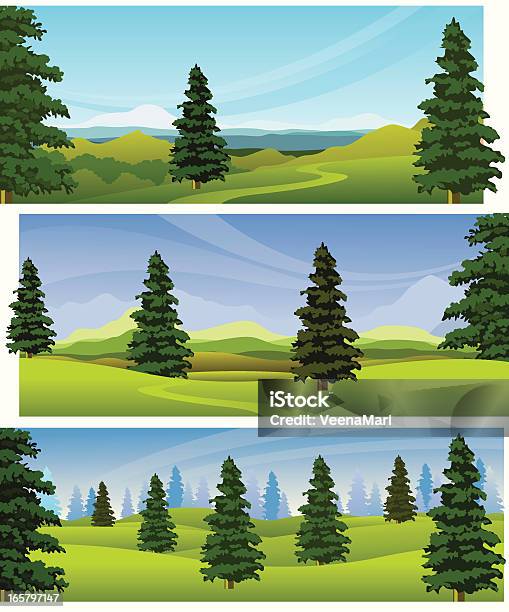 Ilustración de Paisaje De Verano y más Vectores Libres de Derechos de Azul - Azul, Cielo, Clip Art