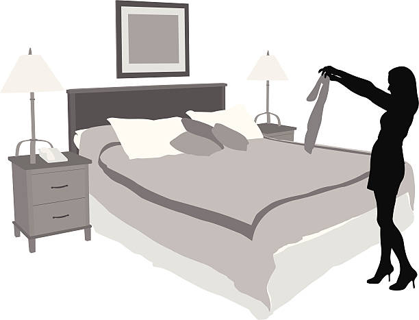 bedroomapparel - hotel bed silhouette travel点のイラスト素材／クリップアート素材／マンガ素材／アイコン素材