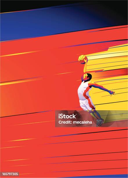 Basketball Vector Inmotion Basketball Player In Motion On Abstract Background Stock Illustration ...