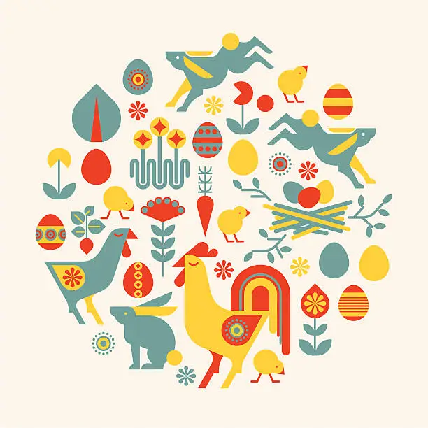 Vector illustration of Easter composition