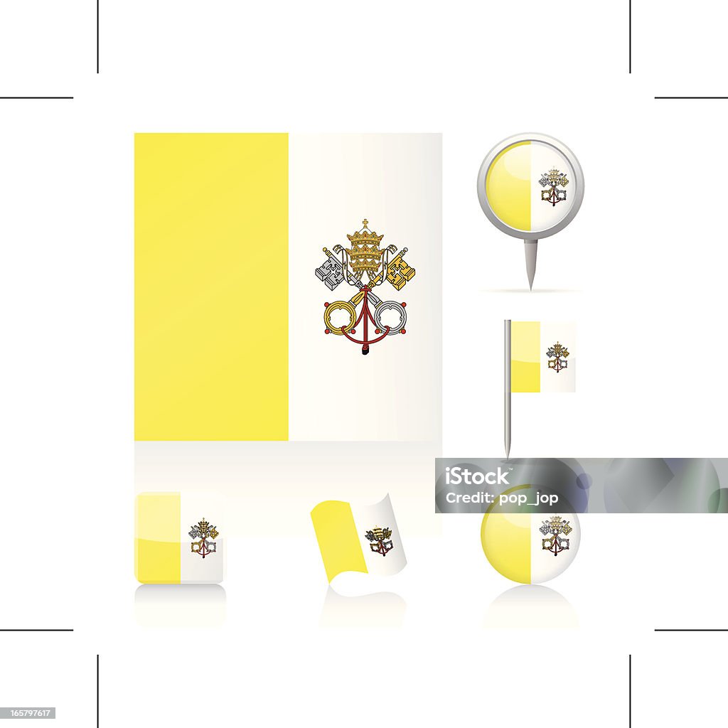 Flaggen der Vatikan-icon-set - Lizenzfrei Flagge Vektorgrafik