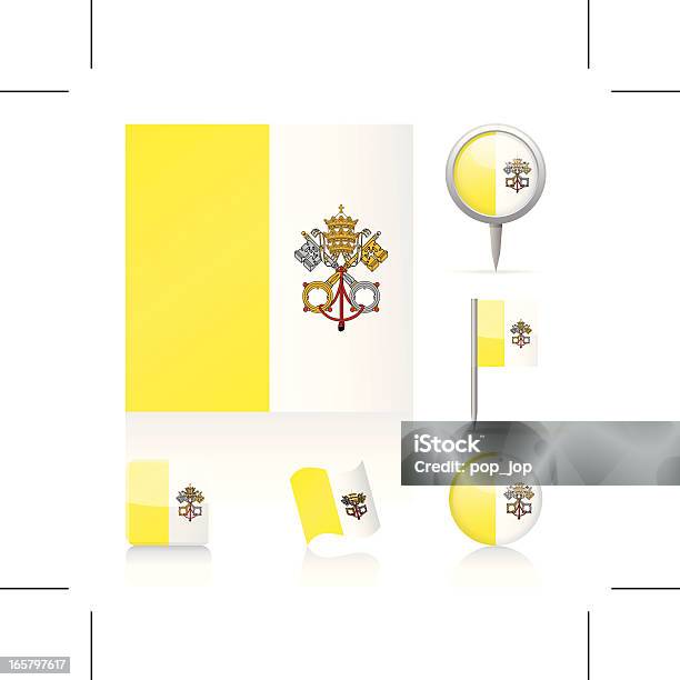 Flaggen Der Vatikaniconset Stock Vektor Art und mehr Bilder von Flagge - Flagge, Glänzend, Icon