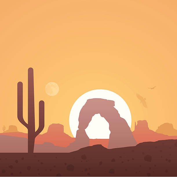 ilustrações, clipart, desenhos animados e ícones de fundo do deserto - arches national park illustrations