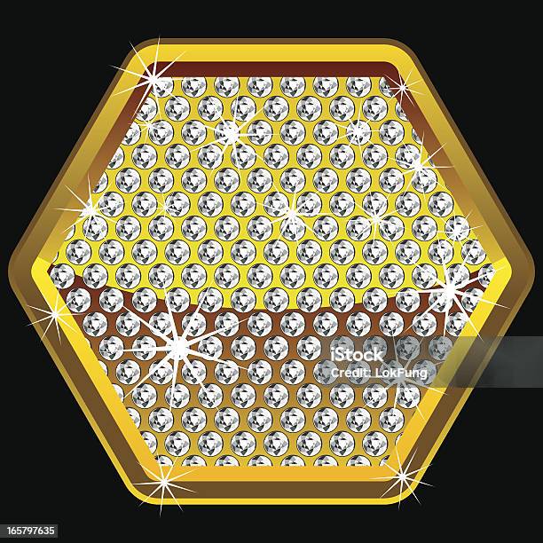 Vetores de Amarelo Brilhante Hexágono Com Diamantes e mais imagens de Amarelo - Amarelo, Bling Bling, Comemoração - Conceito