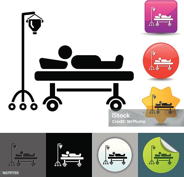 Ilustración de Iconosserie Solicosi Hospitalización y más Vectores Libres de Derechos de Ícono - Ícono, Paciente, Cama