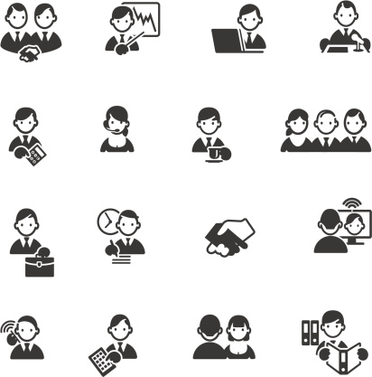 Set of 16 business related icons. JPG file and EPS8 file.