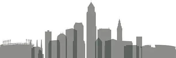 Vector illustration of Cleveland Skyline Silhouette