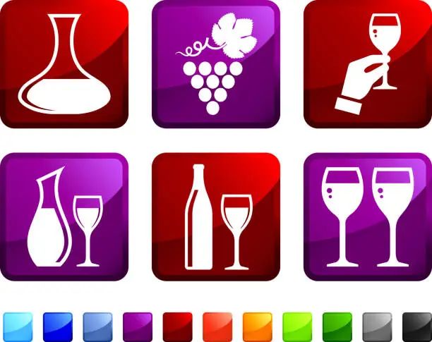 Vector illustration of Wine Sommelier royalty free vector icon set stickers