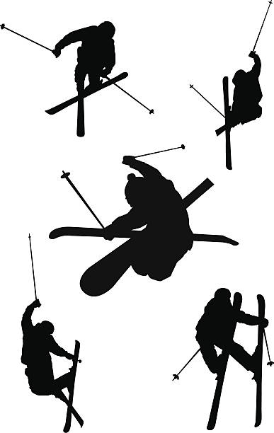 narciarstwo dowolne krojów - sport computer icon skiing extreme sports stock illustrations