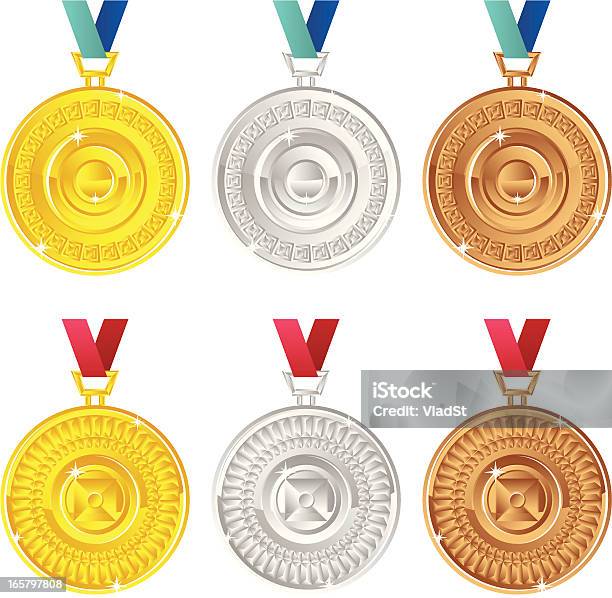 Ilustración de Medallas y más Vectores Libres de Derechos de Bronce - Aleación - Bronce - Aleación, Bronce - Color, Color plateado