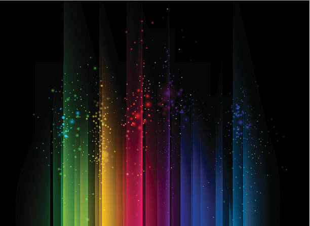 illustrazioni stock, clip art, cartoni animati e icone di tendenza di sfondo astratto - spectrum rainbow abstract black background