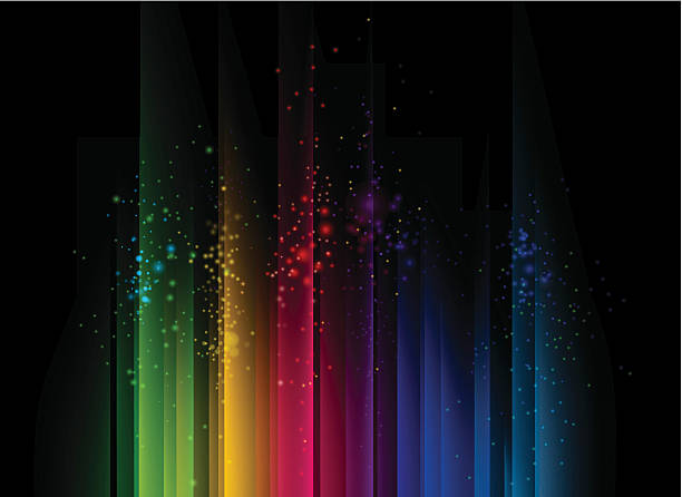 абстрактный фон - spectrum rainbow abstract black background stock illustrations
