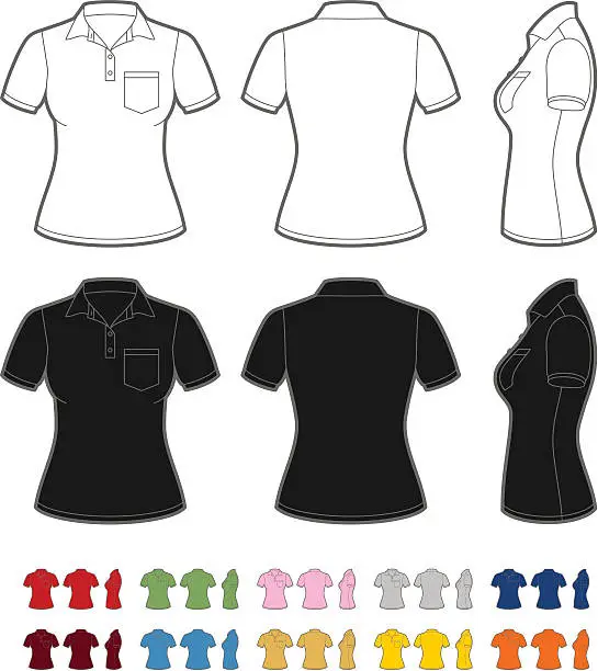 Vector illustration of Women's polo shirt