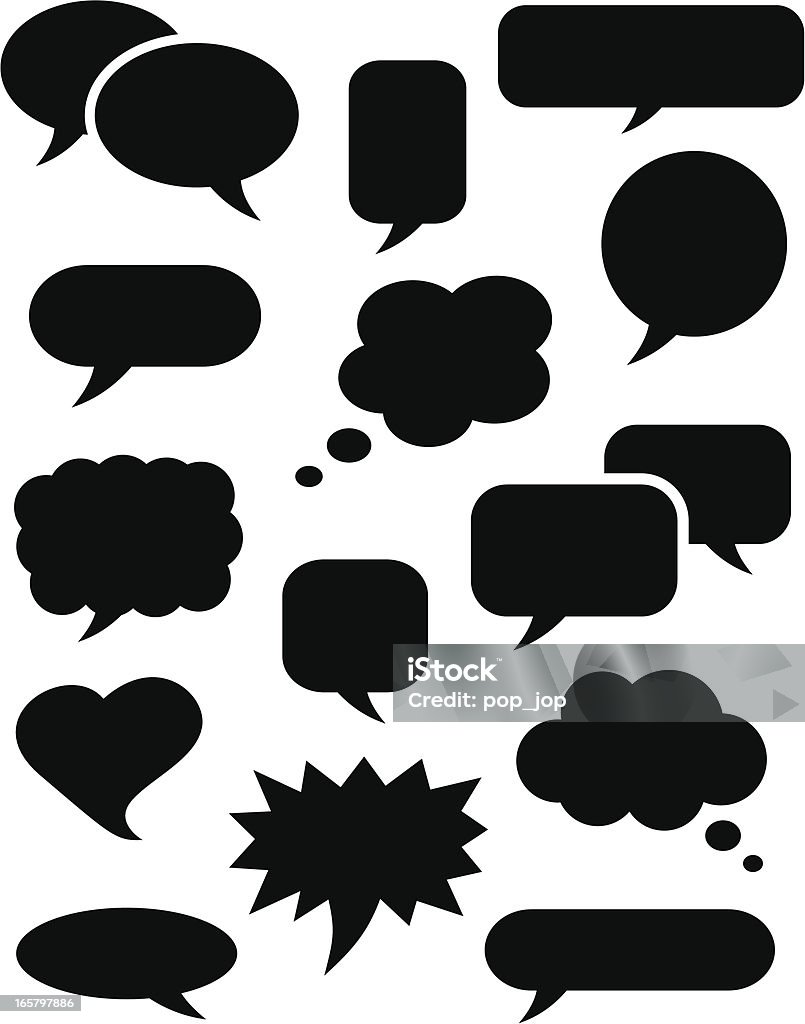 Speech bubble icons black Set of chat buttons Speech Bubble stock vector