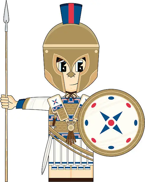 Vector illustration of Greek Hoplite Soldier