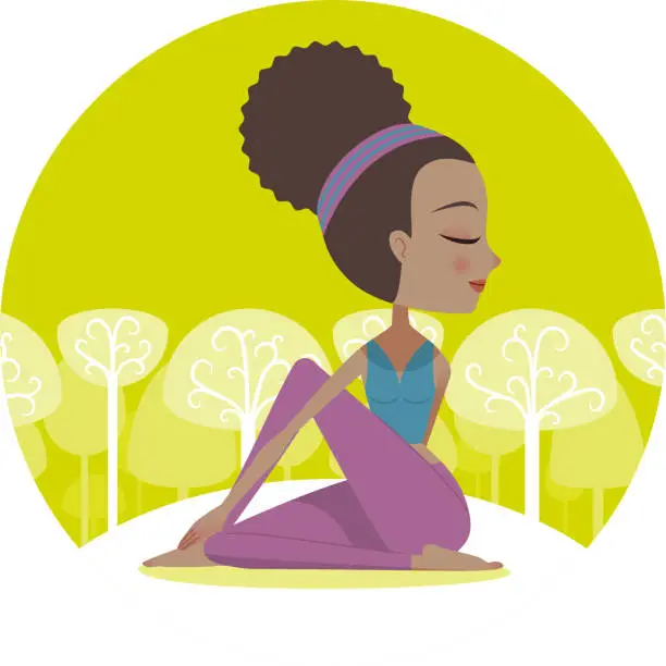 Vector illustration of Yoga Twist Pose