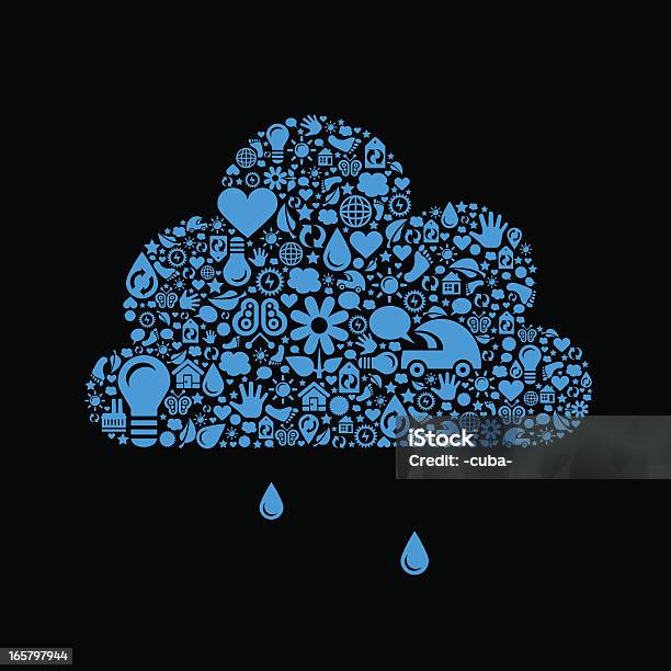 Ilustración de Concepto De Nube y más Vectores Libres de Derechos de Aerogenerador - Aerogenerador, Agua, Azul