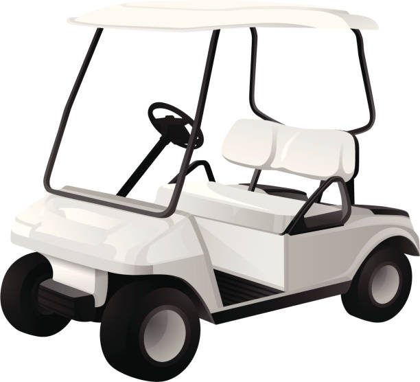 Golf Cart Isolated Golf cart isolated on white. golf cart vector stock illustrations