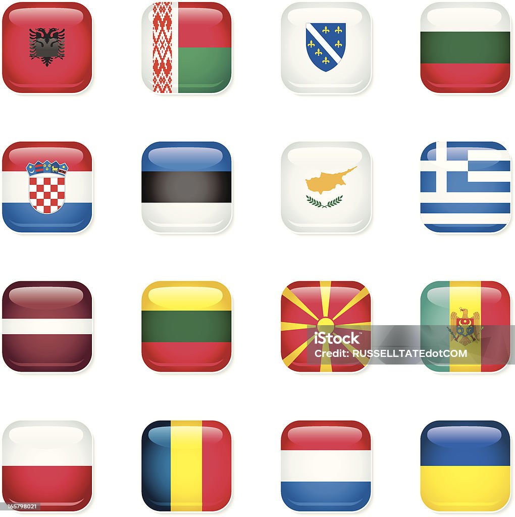 Icono de banderas de Europa Oriental - arte vectorial de Bandera libre de derechos