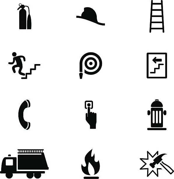 Vector illustration of Fire Safety Icon Set