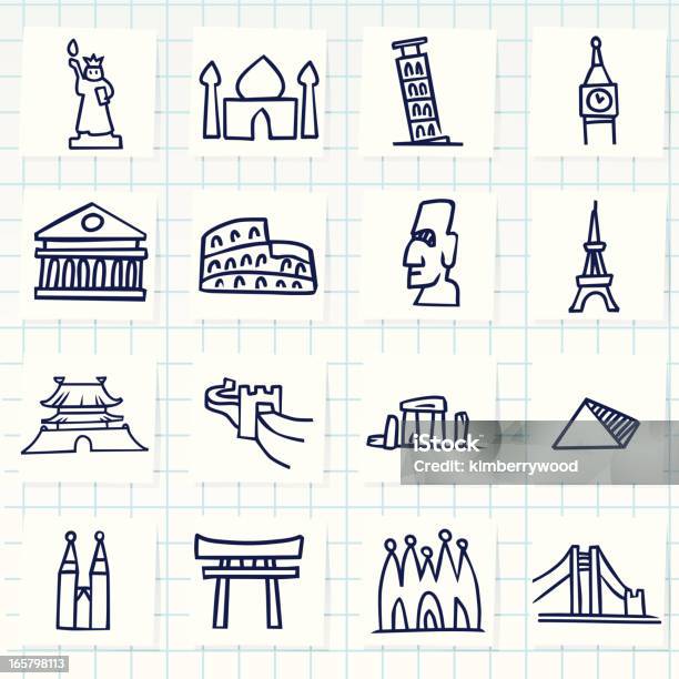 Landmark Icon Stock Illustration - Download Image Now - Doodle, Italy, Japan