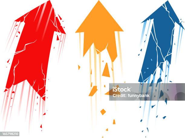 Трещины Стрелка — стоковая векторная графика и другие изображения на тему Без людей - Без людей, Бизнес, Биржевой крах