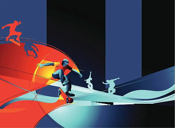 Vector illustration of Skater