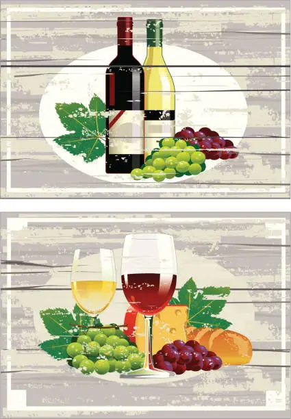 Vector illustration of Vintage Wine Signs