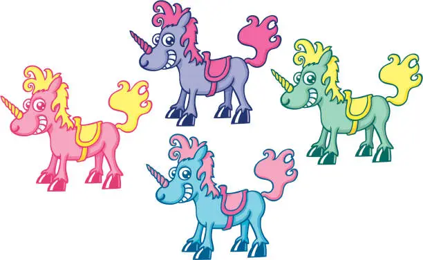 Vector illustration of Unicorns