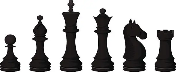 Vector illustration of Chess Pieces (black)