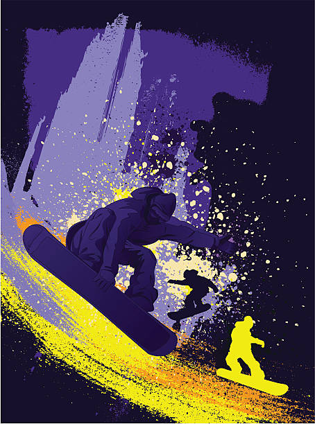 Snowboarding design Snowboarder themed composition, -Snowboarder, - vector illustration kids snow suits stock illustrations
