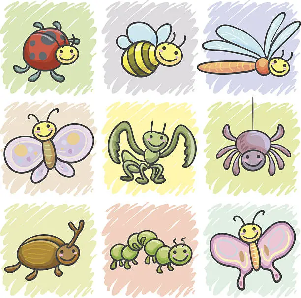 Vector illustration of Insects cartoon icon
