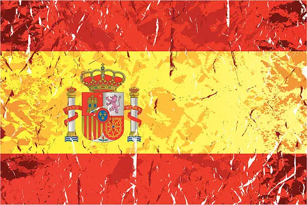 Vector illustration of Grunge Spain Flag