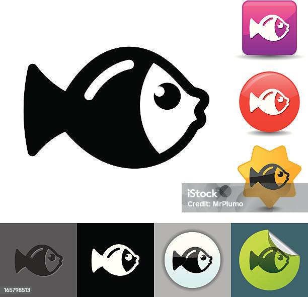 Ryba Ikony Seria Solicosi - Stockowe grafiki wektorowe i więcej obrazów Clip Art - Clip Art, Dzikie zwierzęta, Element projektu