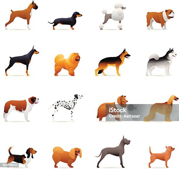 Color Icons Dogs Stock Illustration - Download Image Now - Dog, Vector, German Shepherd