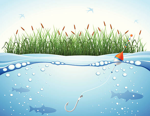 рыболовная фоне - fishing bobber stock illustrations