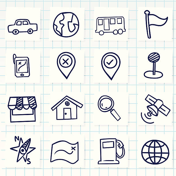 ilustraciones, imágenes clip art, dibujos animados e iconos de stock de navigator icono - surveillance world map globe planet