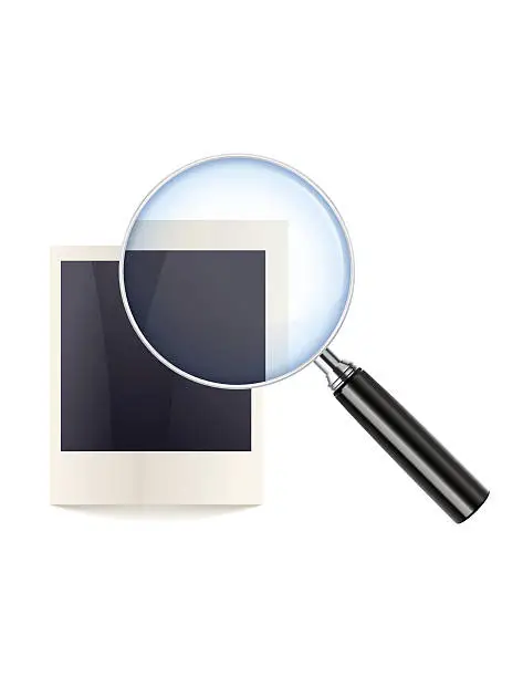 Vector illustration of Examining Photograph / Searching for Photographs