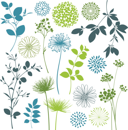 Flower and leaf design elements. Hi res jpeg included.Scroll down to see more of my illustrations linked below.