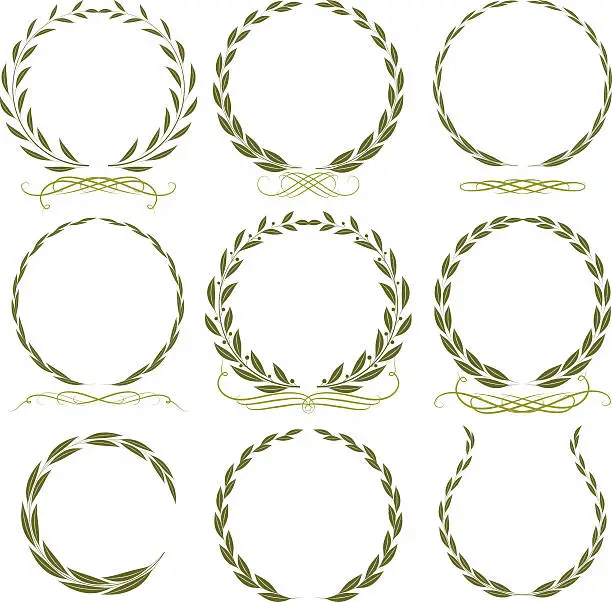 Vector illustration of laurel wreaths