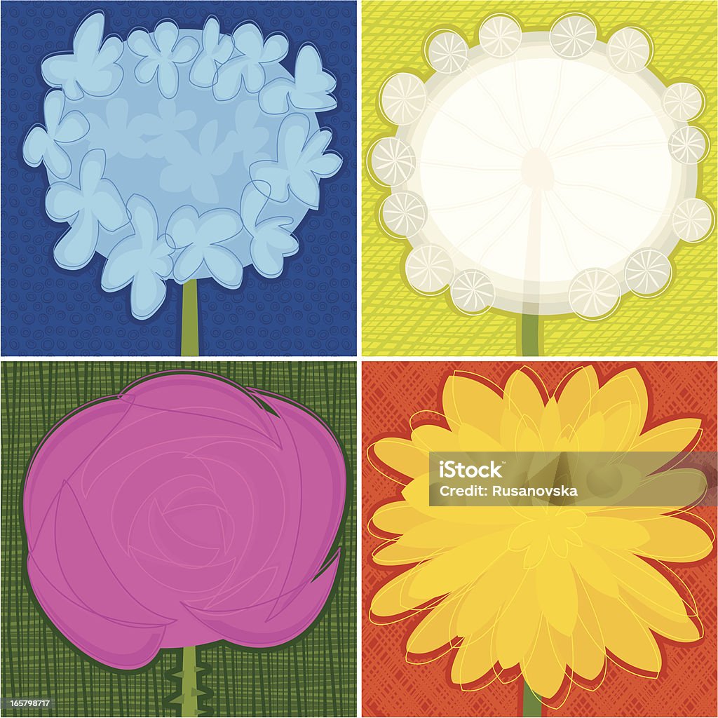 夏の花の背景のセット - タンポポのロイヤリティフリーベクトルアート