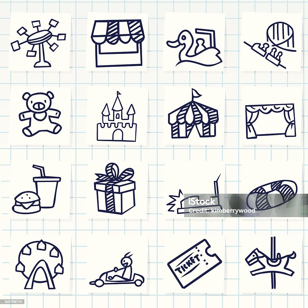 Sketch style Theme Park icons  Vector File of Doodle Theme Park Icon Set Doodle stock vector