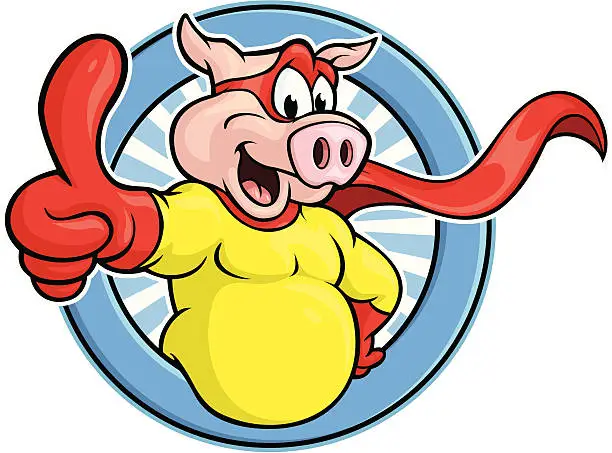 Vector illustration of Super Pig Mascot