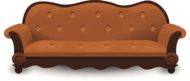 Vector illustration of Vintage couch