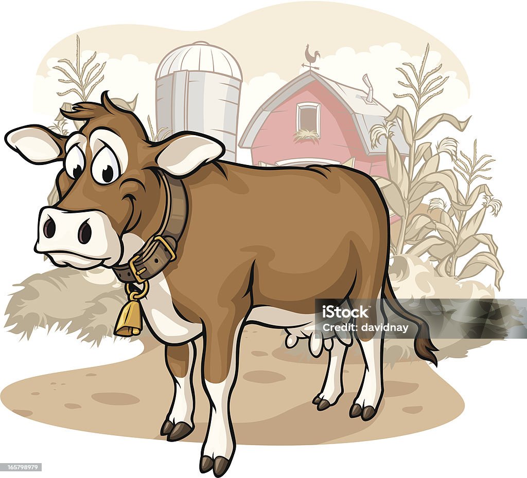 Cow On The Farm Stock Illustration - Download Image Now - Domestic Cattle,  Cow, Cartoon - iStock