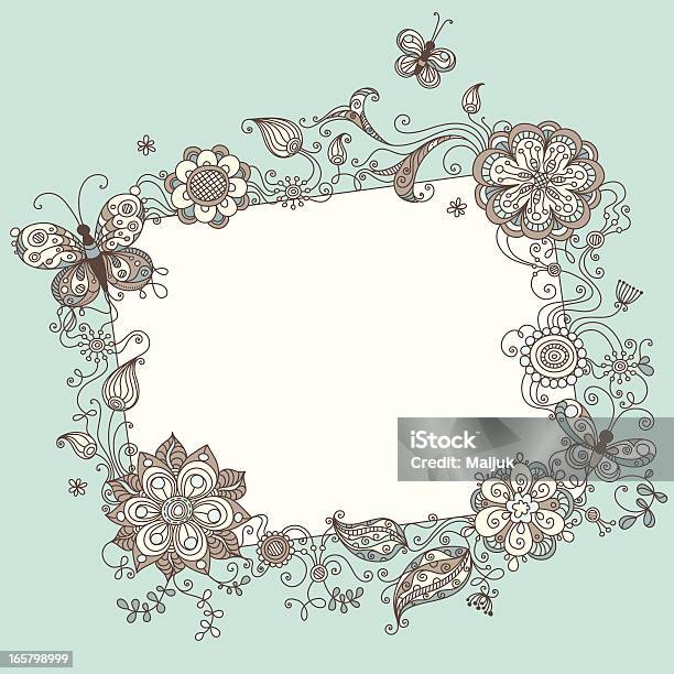 Floral Blank Sign Stock Illustration - Download Image Now - Flower, Rectangle, Abstract