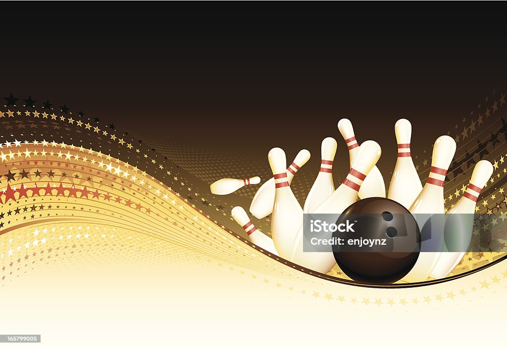 Golden bowling im Hintergrund - Lizenzfrei Bowling Vektorgrafik